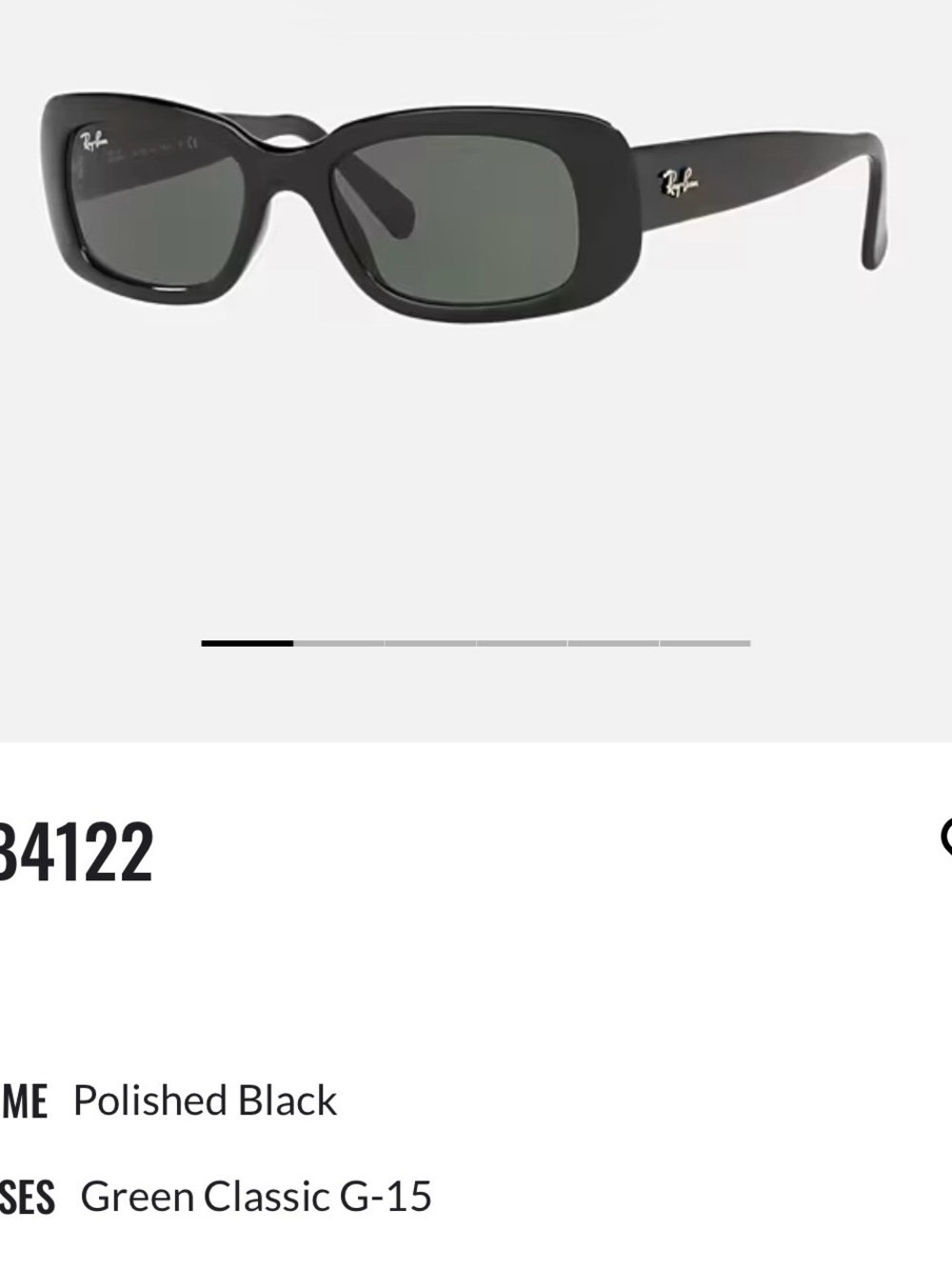 Ray-Ban Women's Polished Black Oval Sunglasses RB 4122 - like new w/receipt - Picture 3 of 15